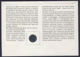 Vatikán 1992. 50L "II. János Pál" bélyeges érmés borítékon elsőnapi bélyegzővel, hátoldali...