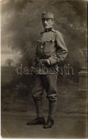 1915 Királyhida, Bruckújfalu, Bruck-Újfalu, Bruckneudorf; Osztrák-magyar katona tőrrel / WWI K.u.k. military, soldier with dagger. photo (EK)