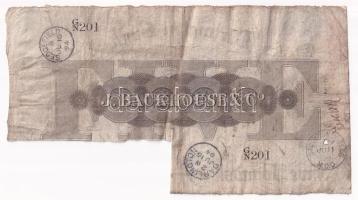 Nagy-Britannia / Darlington Bank 1891. 5P "GN 201" hátoldalán bélyegzések, aláírások kivág...