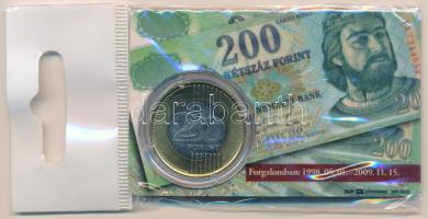 2009. 200Ft elsőnapi veret sorszámozott plasztikkártyán "05158" T:UNC