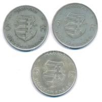 1947. 5Ft Ag "Kossuth" (3x) T:VF,F patina Adamo F8.1