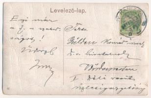 1909 Nagykanizsa, Fő utca, takarékpénztár (gyűrődések / creases)