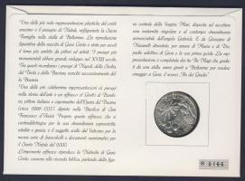 Vatikán 1999. 1000L Ag "Vallásszabadság" bélyeges érmés borítékon alkalmi bélyegzővel, hát...