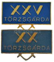 1960-1980. Törzsgárda XX + Törzsgárda XXV bronz kitűzők (17x27mm) T:XF