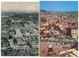 14 db főleg MODERN jugoszláv város képeslap / 14 mostly modern Yugoslavian town-view postcards