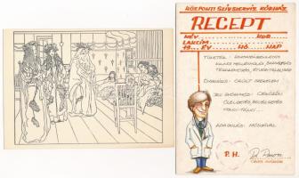 14 db MODERN humoros és grafikai képeslap / 14 modern motive postcards: humorous graphic