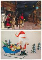 10 db MODERN Mikulásos üdvözlő képeslap / 10 modern motive postcards: Saint Nicholas greeting