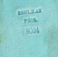 Zsolnay labrador alapmázas oroszlános asztali figurális dísztál, jelzett, formába nyomott Zsolnay pe...