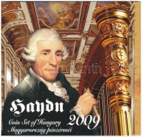 2009. 5Ft-200Ft Haydn (6xklf) forgalmi sor + Joseph Haydn Ag emlékérem (12g/0.999/29mm) T:BU kis patina