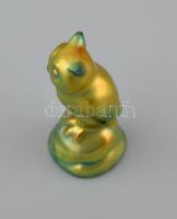 Zsolnay eozin mázas bagoly, jelzett, hibátlan 7 cm