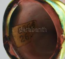 Zsolnay eozin mázas bagoly, jelzett, hibátlan 7 cm