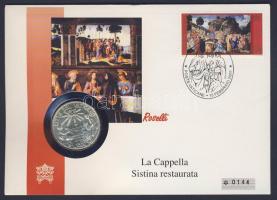 Vatikán 1999. 1000L Ag "Vallásszabadság" bélyeges érmés borítékon alkalmi bélyegzővel, hátoldali ismertetővel T:BU