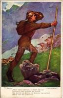 1917 Ten zajdzie! / Lengyel cserkészlap, cserkésztársainak küldte a levélíró a frontról / Polish boy scout art postcard s: T. Korpal