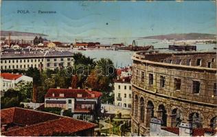 1913 Pola, Pula; Panorama, port. G. Fano 1912/13. (EK)