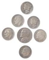 Amerikai Egyesült Államok 1941-1964. 5c "Jefferson" + 1D Ag "Mercury" (2xklf) + ...