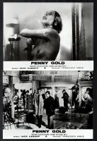 cca 1974 ,,Penny Gold című angol bűnügyi film jelenetei és szereplői, 13 db vintage produkciós filmfotó, ezüst zselatinos fotópapíron, a használatból eredő (esetleges) kisebb hibákkal, 18x24 cm