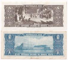Brazília DN (1956) 1C + DN (1964) 5C T:VF,F folt
Brazil ND (1956) 1 Cruzeiro + ND (1964) 5 Cruzeiro...