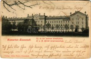 1901 Kismarton, Eisenstadt; K.u.K. Militär-Unterrealschule / Cs. és kir. katonai alreáliskola. Anton Pinter / K.u.K. military school (kis szakadás / small tear)