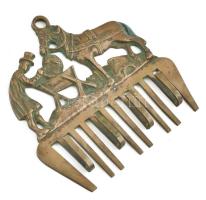 Bronz lovas kulcsakasztó falra akasztható 16 cm