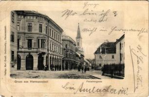 1903 Nagyszeben, Hermannstadt, Sibiu; Fleischergasse / utca. Karl Graef kiadása / street (szakadás / tear)