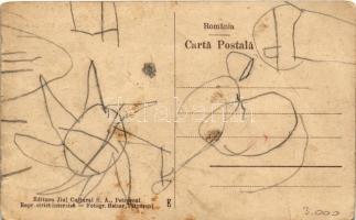 Petrozsény, Petrosani; Strada din Colonia miniera / Bánya kolónia telep, iparvasút, vonat / mine col...