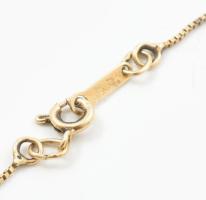 14K arany (Au) nyaklánc füstkvarccal, jelzett, br 6 g