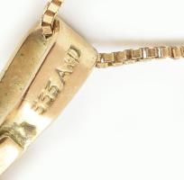 14K arany (Au) nyaklánc füstkvarccal, jelzett, br 6 g
