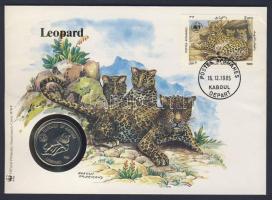 Afganisztán 1987. 50A "Leopárd" bélyeges érmés borítékon T:BU