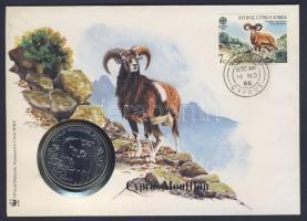 Ciprus 1986. 1Ł "WWF" bélyeges érmés borítékon T:BU