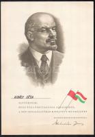 cca 1950-70 össz. 7 db díszes szocialista oklevél ugyanazon névre kiállítva, többségében sérült és f...