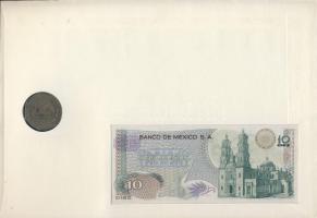 Mexikó 1977. 10P + 1981. 10P dekoratív, nagyalakú bélyeges, érmés-bankjegyes borítékon T:I,2 Ismerte...