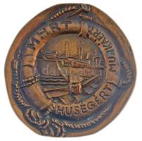 DN Magyar Hajózási Részvénytársaság MHRT Hűségért Munkáért bronz emlékplakett (~94-101mm) T:AU