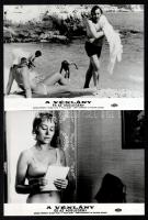 cca 1972 ,,A vénlány - és az agglegény című francia - olasz film jelenetei és szereplői, 6 db vintage produkciós filmfotó, ezüst zselatinos fotópapíron, a használatból eredő (esetleges) kisebb hibákkal, 18x24 cm