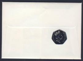 Nagy-Britannia 1992. 50P "A Miniszerek Tanácsának brit elnöksége" bélyeges érmés borítékon...