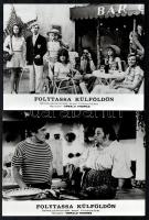 cca 1972 ,,Folytassa külföldön" című angol filmbohózat jelenetei és szereplői, 9 db vintage pro...