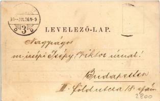 1899 (Vorläufer) Vajdahunyad, Hunedoara; Üdvözlet a hunyadvári lovagkastélyból. Vajda-Hunyad vára. K...