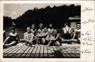 1943 Szováta-gyógyfürdő, Baile Sovata; fürdőzők, strand / spa, beach, bathers. photo (EK)