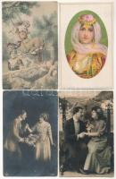 Kb. 55 db RÉGI motívum képeslap vegyes minőségben: párok, gyerek, hölgyek / Cca. 55 pre-1945 motive postcards in mixed quality: couples, ladies, children
