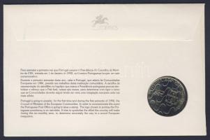 Portugália 1992. 200Esc "Az Európai Közösség portugál elnöksége" bélyeges érmés borítékon ...