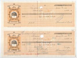 Budapest 1940. 5db, többnyire kitöltött váltó bélyegzésekkel, lyukasztással érvénytelenítve T:III