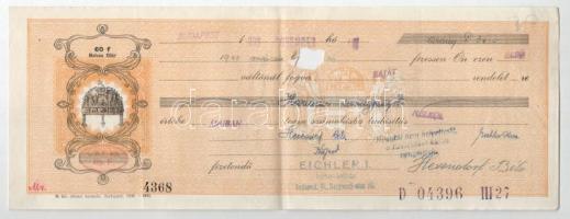 Budapest 1940. 5db, többnyire kitöltött váltó bélyegzésekkel, lyukasztással érvénytelenítve T:III