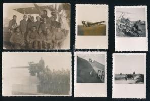 cca 1938-39 össz. 15 db fénykép Halasi Sándor repülő főhadnagy, a Délolaszországi Repülő Tanfolyam (...