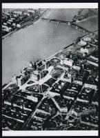 cca 1929 Budapest, légi fotók a város egyes részeiről, 4 db modern nagyítás, 21x15 cm és 10x15 cm