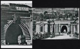 Buda, a Várhegy alatti alagút ábrázolások, cca 1860-1930 között készült képek, az egyik metszetes il...
