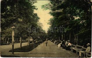 1911 Kovászna-fürdő, Baile Covasna; Sétatér. Szabó nyomda kiadása / promenade, spa (szakadások / tears)