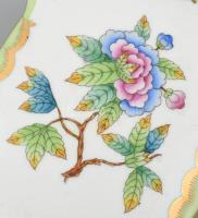 Herendi Viktória mintás porcelán bonbonniere. Kézzel festett, jelzett, hibátlan 14x10 cm