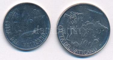 Vatikán 1984. 50L rozsdamentes acél "II. János Pál / A béke éve" + 1985. 100L rozsdamentes...
