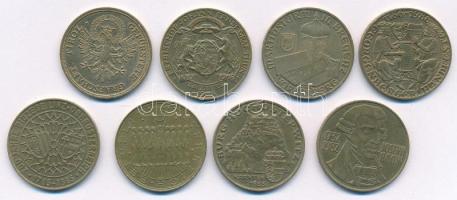 Ausztria 1980-1991. 20Sch Cu-Ni-Al (8xklf) emlékkiadások T:AU patina Austria 1980-1991. 20 Schilling Cu-Ni-Al (8xdiff) commemorative coins C:AU patina