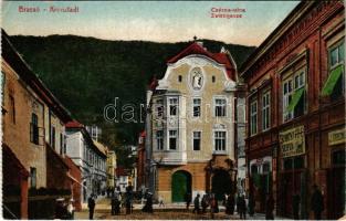 Brassó, Kronstadt, Brasov; Cérna utca, üzletek / Zwirngasse / street view, shops (EK)