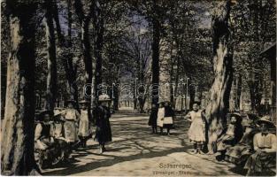 1910 Szászrégen, Reghin; Városliget. Bischitz Ig. kiadása / Stadtpark / park (fl)